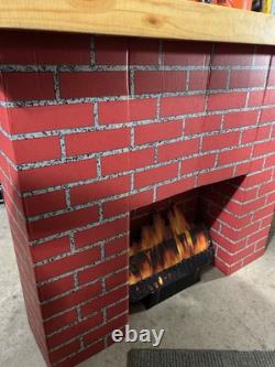 Pam's Holiday Hearth Christmas CardBoard Full Size Fireplace in Box NEW&ANTIQUE