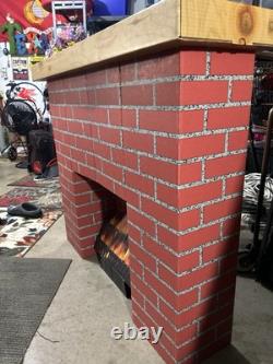 Pam's Holiday Hearth Christmas CardBoard Full Size Fireplace in Box NEW&ANTIQUE