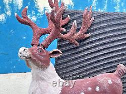 Paper Mache Christmas Reindeer Dept 56 Store Display/Prop BIG VTG MCM 1975
