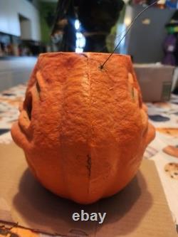 Paper Mache Pumpkin Double Sided Choir Boy Large Halloween Vintage
