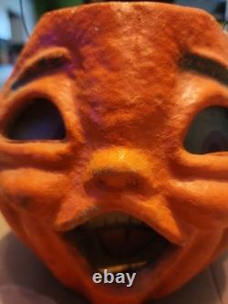 Paper Mache Pumpkin Double Sided Choir Boy Large Halloween Vintage