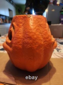 Paper Mache Pumpkin Double Sided Choir Boy Large Halloween Vintage