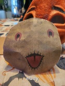 Paper Mache Pumpkin Double Sided Choir Boy Large Halloween Vintage