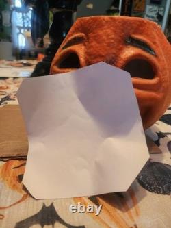 Paper Mache Pumpkin Double Sided Choir Boy Large Halloween Vintage