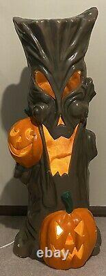 Paper Magic Halloween Tree&Pumpkins 35 Lighted Foam Blow Mold Indoor Decor 1988