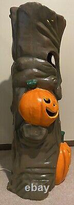 Paper Magic Halloween Tree&Pumpkins 35 Lighted Foam Blow Mold Indoor Decor 1988