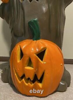 Paper Magic Halloween Tree&Pumpkins 35 Lighted Foam Blow Mold Indoor Decor 1988