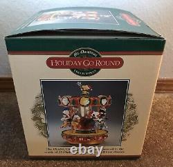 Peanuts Gang Snoopy Mr. Christmas Holiday Carousel Merry Go Round Music Box RARE