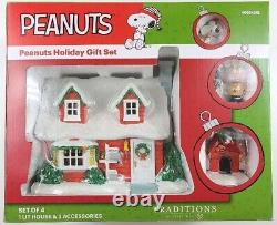 Peanuts Holiday Gift Set Lighted House by Dept. 56