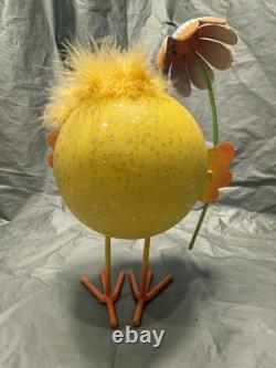 Pier 1 One VINTAGE Easter CHICK BOW UMBRELLA Glittr Feathr VERY RARE 9 READ