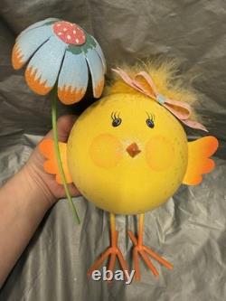Pier 1 One VINTAGE Easter CHICK BOW UMBRELLA Glittr Feathr VERY RARE 9 READ