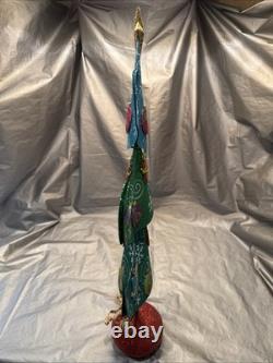 Pier 1 One VTG CHRISTMAS TREE WHIMSICAL Glitter Figurine 25.75 RARE HTF VGUC
