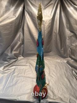 Pier 1 One VTG CHRISTMAS TREE WHIMSICAL Glitter Figurine 25.75 RARE HTF VGUC
