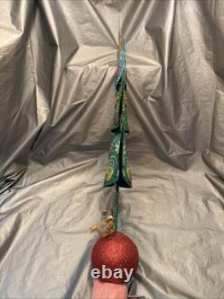 Pier 1 One VTG CHRISTMAS TREE WHIMSICAL Glitter Figurine 25.75 RARE HTF VGUC