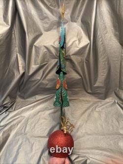 Pier 1 One VTG CHRISTMAS TREE WHIMSICAL Glitter Figurine 25.75 RARE HTF VGUC
