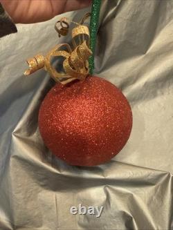 Pier 1 One VTG CHRISTMAS TREE WHIMSICAL Glitter Figurine 25.75 RARE HTF VGUC