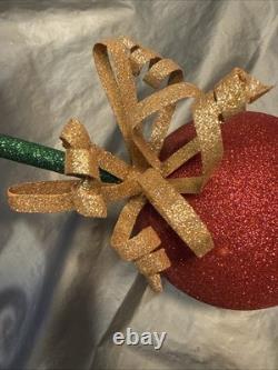 Pier 1 One VTG CHRISTMAS TREE WHIMSICAL Glitter Figurine 25.75 RARE HTF VGUC