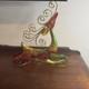 Pier 1 Rare Vtg Christmas Reindeer Red Gold Green Metal Figure Home Decor 16x16