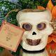 Poliwoggs Skull Bucket Pail 3.5 Folk Art Halloween Primitive Vintage Withtags Nm