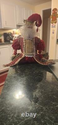 Poseable Christmas Forest Elf Richly decorated Gold, Green, Red Velvet