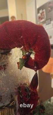 Poseable Christmas Forest Elf Richly decorated Gold, Green, Red Velvet