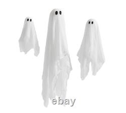 Pottery Barn Lit Hanging Ghosts set 3 New Spooky Home Decor