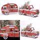 Pre Lit Red Vintage Pickup Truck / Camper Rv Christmas Metal