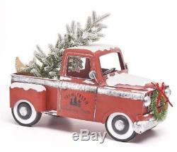 Pre Lit Red Vintage Pickup Truck / Camper Rv Christmas Metal
