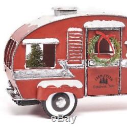 Pre Lit Red Vintage Pickup Truck / Camper Rv Christmas Metal