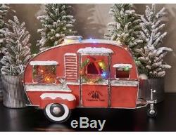 Pre Lit Red Vintage Pickup Truck / Camper Rv Christmas Metal