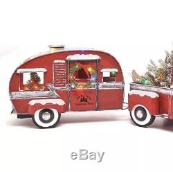 Pre Lit Red Vintage Pickup Truck / Camper Rv Christmas Metal