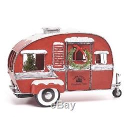 Pre Lit Red Vintage Pickup Truck / Camper Rv Christmas Metal