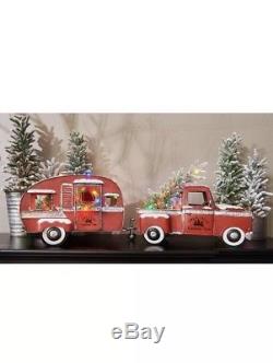 Pre Lit Truck And Camper Christmas Themed Center Piece