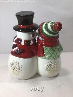 Pre-Owned Waterford Holiday Heirlooms Wonderland Walk Double Cookie Jar 144260