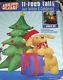 Rare 11' Tall Lighted Christmas Tree & Puppy Inflatable Airblown Blow-up New