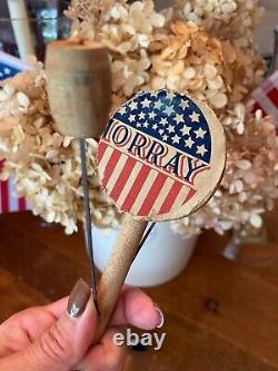 RARE 1900s Antique HORRAY July 4 Independence Day Parade Clappers Noisemakers