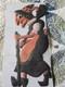 Rare 1920s Halloween Large 16 Inch Walking Witch Diecut Decoration Germany