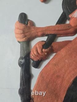 RARE 1920s Halloween LARGE 16 INCH Walking Witch Diecut Decoration Germany RARE 1920s Halloween LARGE 16 INCH Walking Witch Diecut Decoration Germany