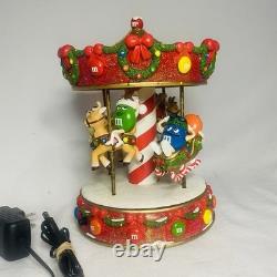 RARE 2009 BRADFORD EXCHANGE M&M'S CHARACTERS HOLIDAY MUSICAL CAROUSEL Works