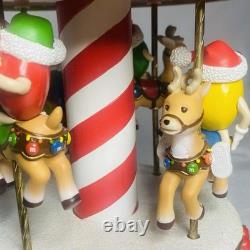RARE 2009 BRADFORD EXCHANGE M&M'S CHARACTERS HOLIDAY MUSICAL CAROUSEL Works