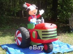RARE 5' Mickey Mouse on Tractor Lighted Christmas inflatable Prototype