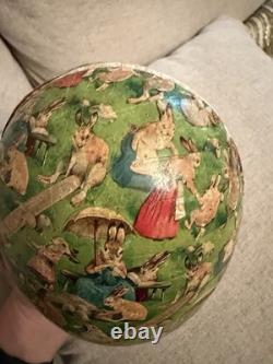 RARE Antique German Papier-Mâché Easter Egg Large 7 Size Anthropomorphic Bunny