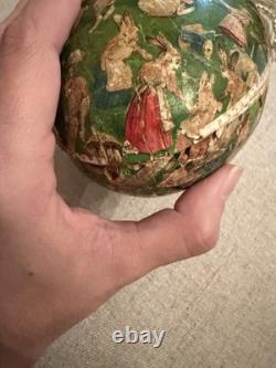 RARE Antique German Papier-Mâché Easter Egg Large 7 Size Anthropomorphic Bunny
