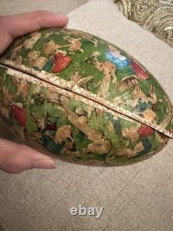RARE Antique German Papier-Mâché Easter Egg Large 7 Size Anthropomorphic Bunny