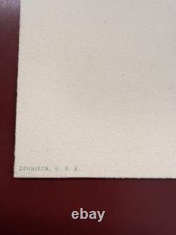 RARE Antique Halloween Trifold Invitation with Witch & Envelope Dennison 20s