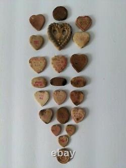 RARE Antique Valentine 1800's Conversation Hearts-Word Heart-Motto Heart