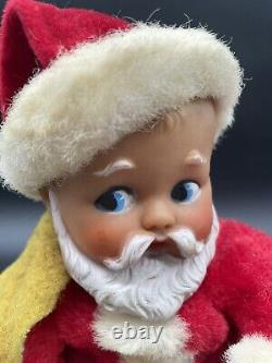 RARE Christmas Collectible 1955 Knickerbocker Baby Santa Flush Toy-Made in USA