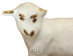 RARE Complete LEFTON White & Gld Porcelain Nativity Set with Original Creche