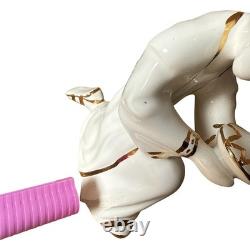 RARE Complete LEFTON White & Gld Porcelain Nativity Set with Original Creche