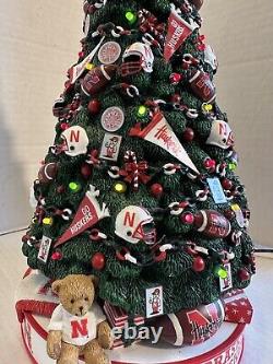 RARE Danbury Mint University of Nebraska Cornhuskers LightUp Christmas Tree HTF